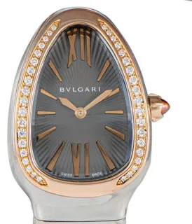 Bulgari Serpenti 102099 SP35BSPGD.2T 35mm Yellow gold and Stainless steel Black