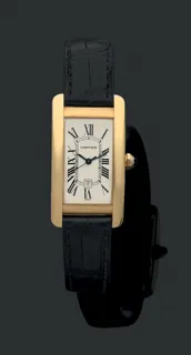 Cartier American Tank Yellow gold White