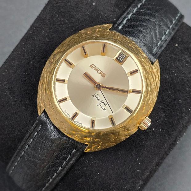 Enicar Sherpa 144-49-02 Yellow gold Champagne 1970 Netherlands