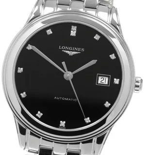 Longines Flagship L4.874.4.57.6 38mm Stainless steel Black