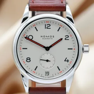 NOMOS Club 4101 39mm Stainless steel White