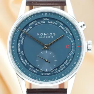 NOMOS Zürich Weltzeit 807 40mm Stainless steel Blue