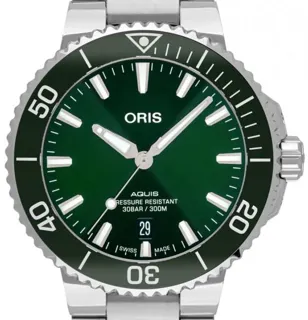 Oris Aquis Date 01 733 7766 4157-07 8 22 05PEB 41.5mm Stainless steel Green