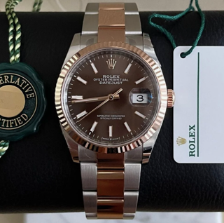 Rolex Datejust 126231-0044 36mm Rose gold and Stainless steel Brown