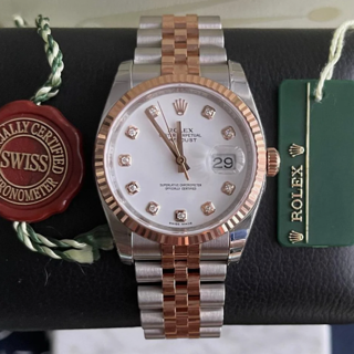 Rolex Datejust 36 116231-0060 Rose gold and Stainless steel White