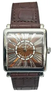 Franck Muller Master Square 6002 L QZ R 29.4mm Stainless steel Brown