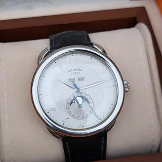 Hermès Arceau AR8.810 43mm Steel White