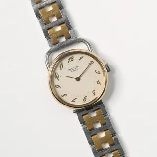 Hermès Arceau 25mm Gold/Steel White