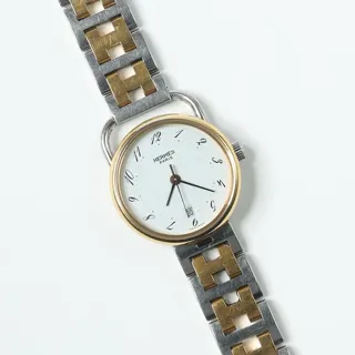 Hermès Arceau 25mm Gold/Steel White