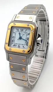 Cartier Santos 24mm Stainless steel and gold White