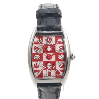 Franck Muller Cintree Curvex 1752QZ150TH 25mm Stainless steel Red and White