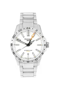 Christopher Ward C63 Sealander GMT C63-39AGM3-S00W0 Stainless steel White