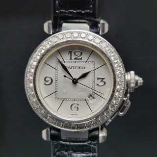 Cartier Pasha 2398 32mm White gold Silver