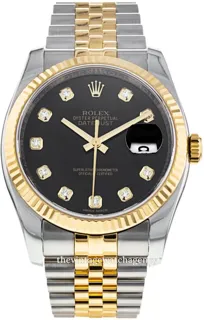 Rolex Datejust 36 116233-0158 Yellow gold and Stainless steel Black