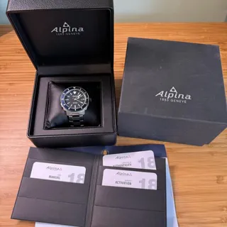 Alpina Seastrong AL-525LBN4V6B 44mm Stainless steel Black