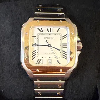 Cartier Santos Yellow gold and Stainless steel Silver