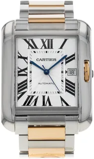 Cartier Tank Anglaise w5310006 Rose gold and Stainless steel Silver