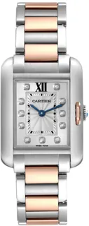 Cartier Tank Anglaise WT100024 Stainless steel and 18k rose gold Flinque$silvered