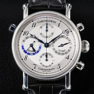 Chronoswiss Tora Chronograph Dual Time GMT Stainless steel Silver