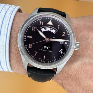 IWC Pilot Spitfire UTC IW3251 39mm Stainless steel Black