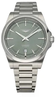 Longines Conquest L38304026 41mm Stainless steel Green