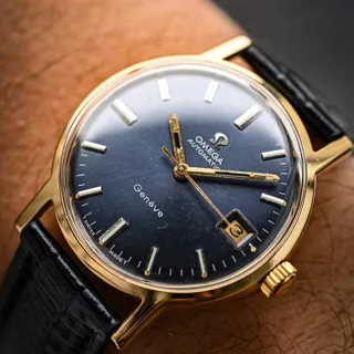 Omega Genève 166.070 35mm Yellow gold Blue