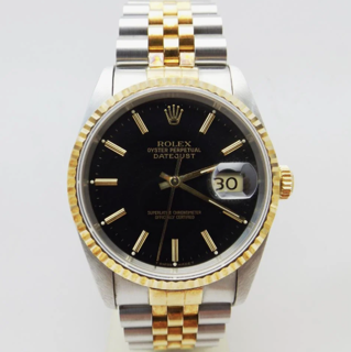 Rolex Datejust 36 16233-000 36mm Yellow gold and Stainless steel Black