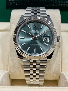 Rolex Datejust 126334-0028 White gold and Stainless steel Green