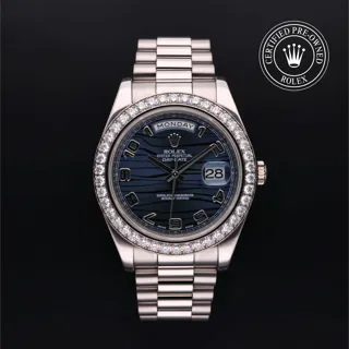 Rolex Day-Date II 218349-0009 18k white gold Blue