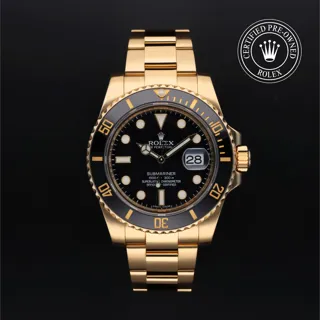 Rolex Submariner 116618LN 18k yellow gold Black