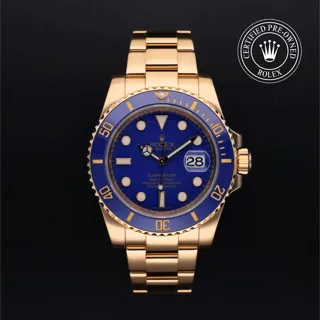 Rolex Submariner Date 116618LB 18k yellow gold Blue