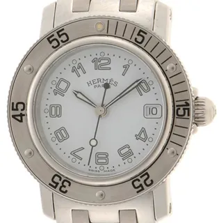 Hermès Clipper CL5.210 28mm Stainless steel White