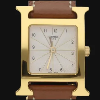 Hermès Heure H HH1.210 21mm Yellow gold Silver