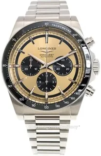 Longines Conquest L38354326 Stainless steel Black and Brown