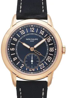 Patek Philippe Travel Time 5224R-001 42mm Rose gold Blue