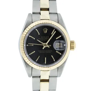 Rolex Date Stainless steel and 14k yellow gold Black