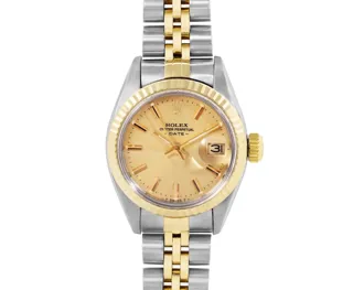 Rolex Date Stainless steel and 14k yellow gold Champagne