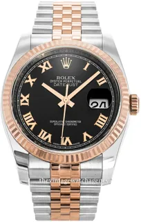 Rolex Datejust 36 116231-0085 Rose gold and Stainless steel Black