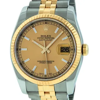 Rolex Datejust 36 116233 Stainless steel and 18k yellow gold Champagne