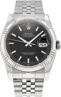 Rolex Datejust 36 116234-0085 White gold and Stainless steel Black