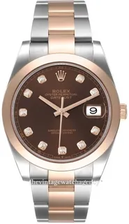 Rolex Datejust 41 126301-0003 Rose gold and Stainless steel Brown