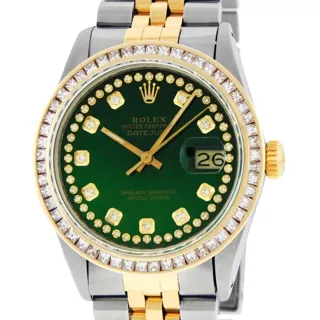 Rolex Datejust Stainless steel and 14k yellow gold Green