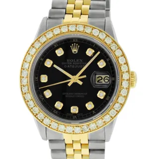 Rolex Datejust 36mm Stainless steel and 18k yellow gold Black