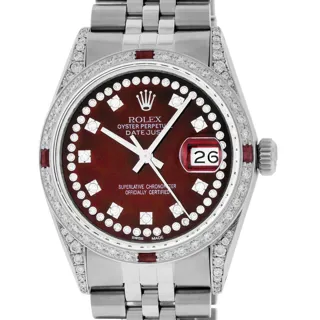 Rolex Datejust Stainless steel and 18k white gold Red