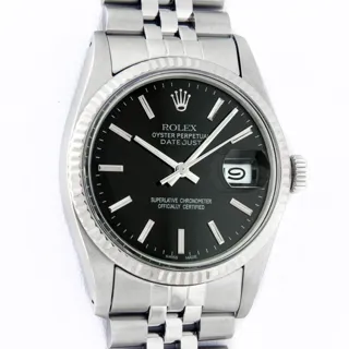 Rolex Datejust Stainless steel and 14k white gold Black