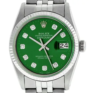 Rolex Datejust White gold and Stainless steel Green