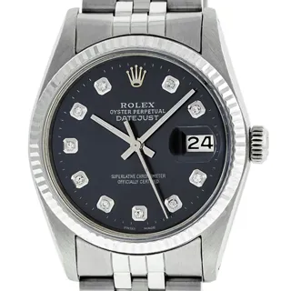 Rolex Datejust Stainless steel and 14k white gold Black