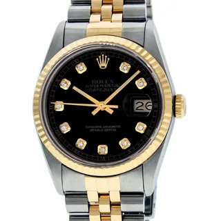 Rolex Datejust Stainless steel and 18k yellow gold Black