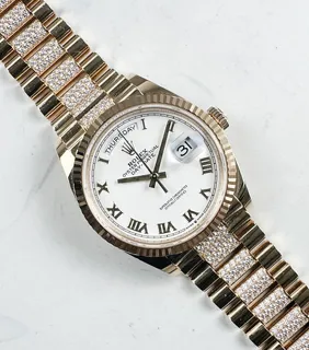 Rolex Day-Date 128238-0077 Yellow gold White