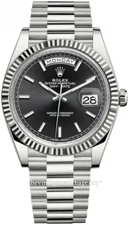 Rolex Day-Date 40 228239-0004 White gold Black